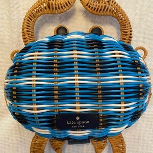 Kate Spade Blue and Tan Woven Clutch